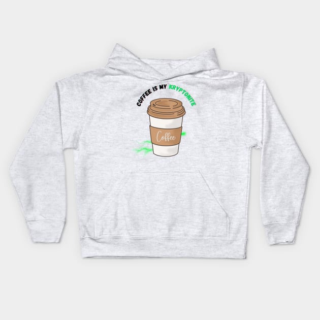 Coffee is My Kryptonite Kids Hoodie by mebcreations